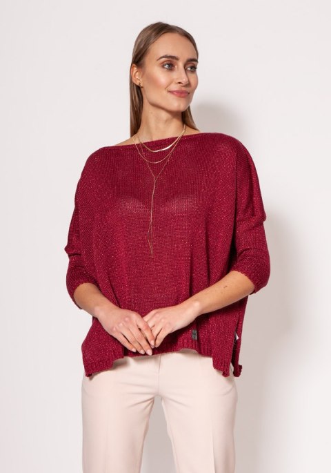 Sweter Damski Model SWE040 Bordo - MKM - L/XL