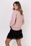Sweter Damski Model SWE323 Powder Pink - MKM - L/XL Sweter Damski Model SWE323 Powder Pink - MKM - L/XL
