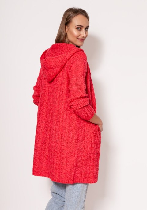 Sweter Kardigan Model PA019 Coral - MKM - S/M Sweter Kardigan Model PA019 Coral - MKM - S/M
