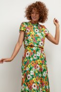 Bluzka Model T408 Kwiaty na zielonym tle - Tessita - XL