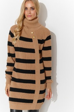 Golf Damski Model S138 Camel/Black - Makadamia - uniwersalny
