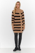 Golf Damski Model S138 Camel/Black - Makadamia - uniwersalny Golf Damski Model S138 Camel/Black - Makadamia - uniwersalny