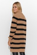 Golf Damski Model S138 Camel/Black - Makadamia - uniwersalny Golf Damski Model S138 Camel/Black - Makadamia - uniwersalny