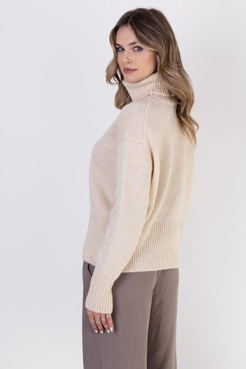 Golf Damski Model SWE291 Beige - MKM - L/XL Golf Damski Model SWE291 Beige - MKM - L/XL