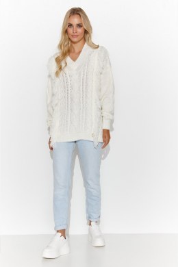 Sweter Damski Model S135 Śmietana - Makadamia - uniwersalny