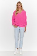 Sweter Damski Model S140 Baby Pink - Makadamia - uniwersalny Sweter Damski Model S140 Baby Pink - Makadamia - uniwersalny