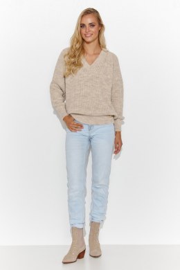 Sweter Damski Model S140 Beige Melange - Makadamia - uniwersalny