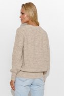 Sweter Damski Model S140 Beige Melange - Makadamia - uniwersalny Sweter Damski Model S140 Beige Melange - Makadamia - uniwersalny