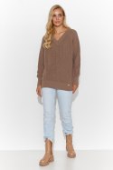 Sweter Damski Model S140 Cappuccino - Makadamia - uniwersalny Sweter Damski Model S140 Cappuccino - Makadamia - uniwersalny