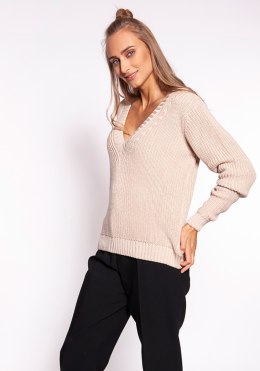 Sweter Damski Model SWE264 Beige - MKM - L/XL
