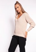 Sweter Damski Model SWE264 Beige - MKM - S/M Sweter Damski Model SWE264 Beige - MKM - S/M