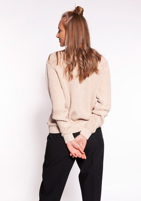 Sweter Damski Model SWE264 Beige - MKM - S/M Sweter Damski Model SWE264 Beige - MKM - S/M
