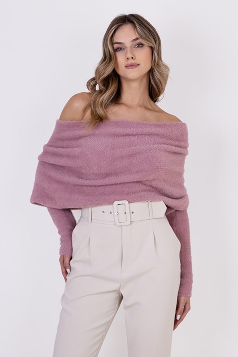 Sweter Damski Model SWE277 Powder Pink - MKM - L/XL Sweter Damski Model SWE277 Powder Pink - MKM - L/XL