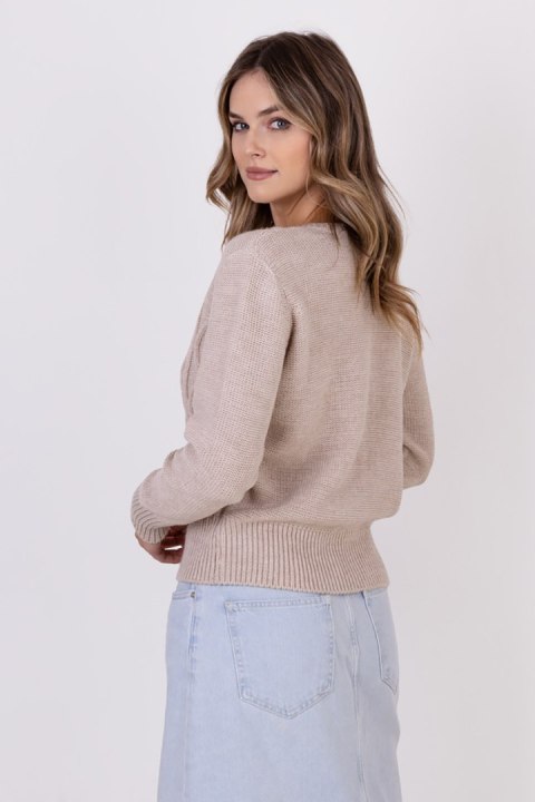 Sweter Damski Model SWE317 Beige - MKM - XL Sweter Damski Model SWE317 Beige - MKM - XL