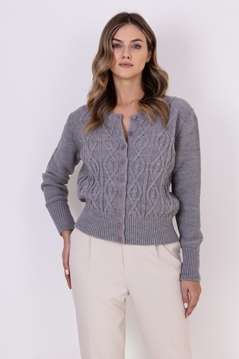 Sweter Damski Model SWE317 Grey - MKM - s Sweter Damski Model SWE317 Grey - MKM - s