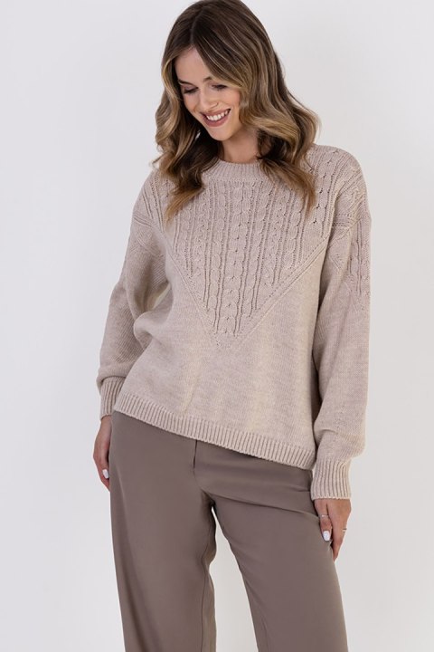 Sweter Damski Model SWE322 Beige - MKM - S/M Sweter Damski Model SWE322 Beige - MKM - S/M