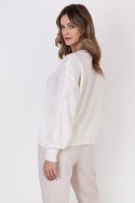 Sweter Damski Model SWE322 Ecru - MKM - L/XL Sweter Damski Model SWE322 Ecru - MKM - L/XL
