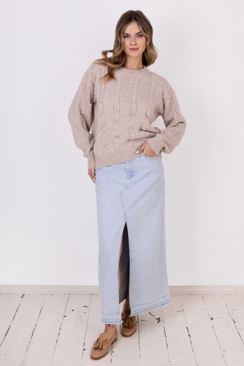 Sweter Damski Model SWE323 Beige - MKM - S/M Sweter Damski Model SWE323 Beige - MKM - S/M