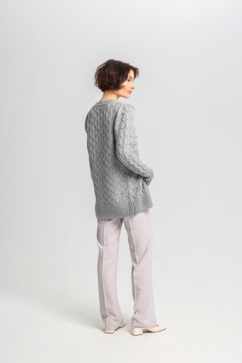 Sweter Damski Model SWE333 Grey - MKM - s Sweter Damski Model SWE333 Grey - MKM - s