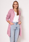 Sweter Kardigan Model PA019 Pink - MKM - 2XL/3XL Sweter Kardigan Model PA019 Pink - MKM - 2XL/3XL