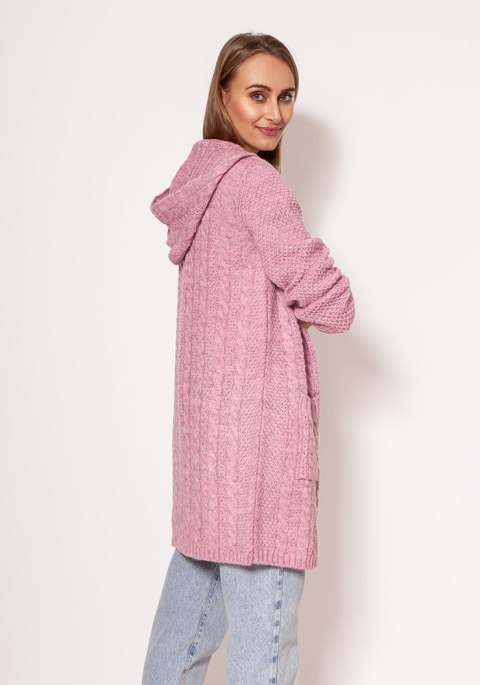 Sweter Kardigan Model PA019 Pink - MKM - 2XL/3XL Sweter Kardigan Model PA019 Pink - MKM - 2XL/3XL