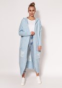Sweter Kardigan Model PA020 Błękit - MKM - L/XL Sweter Kardigan Model PA020 Błękit - MKM - L/XL