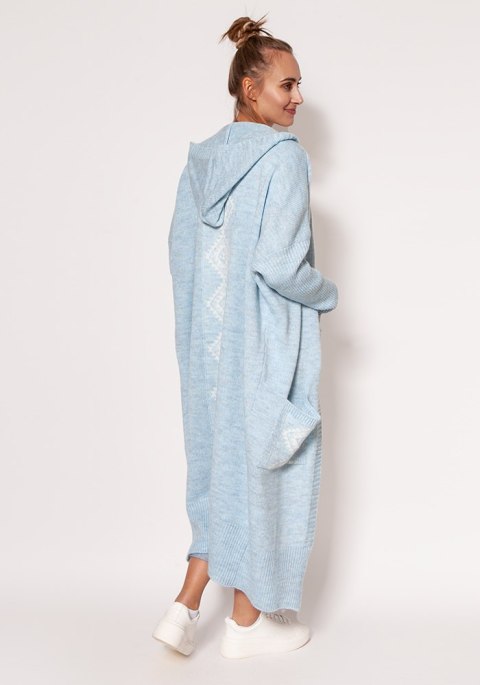 Sweter Kardigan Model PA020 Błękit - MKM - S/M Sweter Kardigan Model PA020 Błękit - MKM - S/M