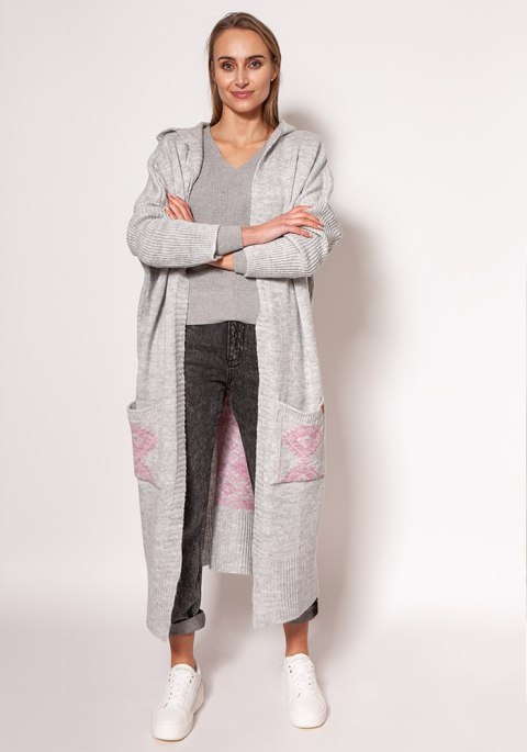 Sweter Kardigan Model PA020 Light Grey - MKM - L/XL