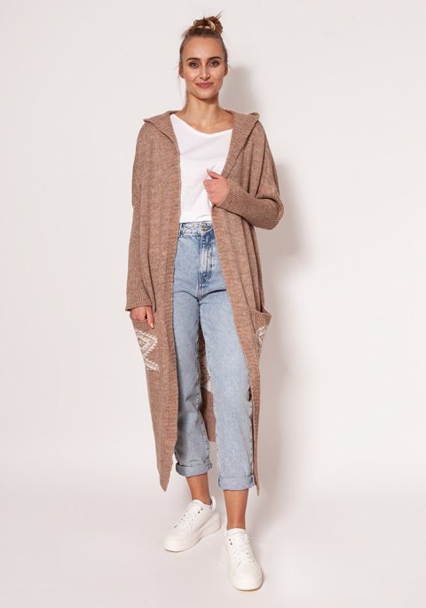 Sweter Kardigan Model PA020 Mocca - MKM - S/M Sweter Kardigan Model PA020 Mocca - MKM - S/M