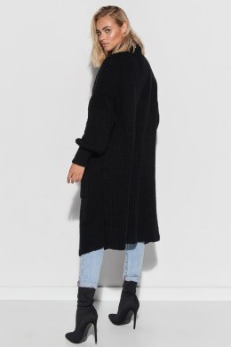 Sweter Kardigan Model S101 Black - Makadamia - uniwersalny