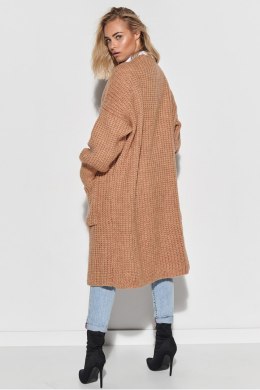 Sweter Kardigan Model S101 Camel - Makadamia - uniwersalny