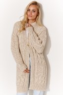 Sweter Kardigan Model S134 Beige Melange - Makadamia - uniwersalny Sweter Kardigan Model S134 Beige Melange - Makadamia - uniwersalny