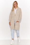 Sweter Kardigan Model S134 Beige Melange - Makadamia - uniwersalny Sweter Kardigan Model S134 Beige Melange - Makadamia - uniwersalny