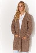 Sweter Kardigan Model S134 Cappuccino - Makadamia - uniwersalny Sweter Kardigan Model S134 Cappuccino - Makadamia - uniwersalny
