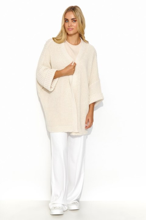 Sweter Kardigan Model S145 Light Beige - Makadamia - uniwersalny Sweter Kardigan Model S145 Light Beige - Makadamia - uniwersalny