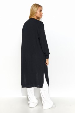 Sweter Kardigan Model S146 Black - Makadamia - uniwersalny