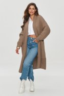 Sweter Kardigan Model S153 Cappuccino - Makadamia - uniwersalny Sweter Kardigan Model S153 Cappuccino - Makadamia - uniwersalny