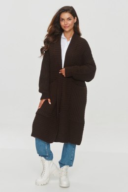Sweter Kardigan Model S153 Czekolada - Makadamia - uniwersalny