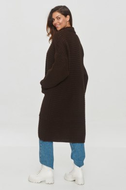Sweter Kardigan Model S153 Czekolada - Makadamia - uniwersalny