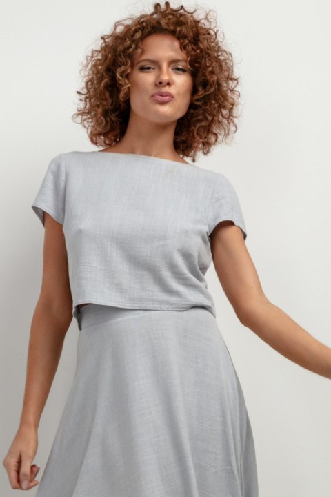 Bluzka Model T401 Grey Melange - Tessita - M Bluzka Model T401 Grey Melange - Tessita - M