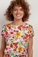 Bluzka Model T408 Kwiaty na białym tle - Tessita - XXL Bluzka Model T408 Kwiaty na białym tle - Tessita - XXL