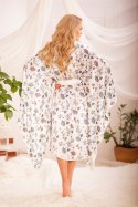 Szlafrok Model Hulhule satyna druk Ecru - Kalimo - XL Szlafrok Model Hulhule satyna druk Ecru - Kalimo - XL