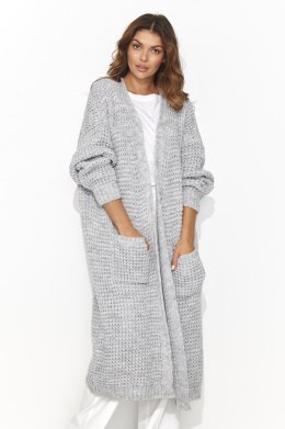 Sweter Kardigan Model NU_S99 Grey Melange - Numinou - uniwersalny