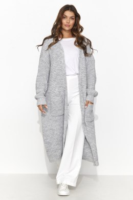 Sweter Kardigan Model NU_S99 Grey Melange - Numinou - uniwersalny