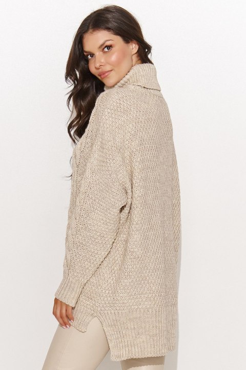 Golf Damski Model NU_S96 Beige Melange - Numinou - uniwersalny