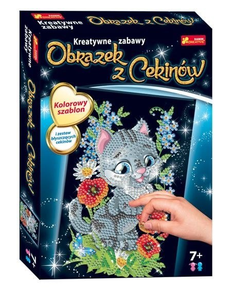 KREATYWNE ZABAWY OBRAZEK Z CEKINÓW KOTEK RANOK KREATYWNE ZABAWY OBRAZEK Z CEKINÓW KOTEK RANOK