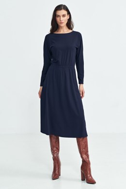 Sukienka z gumką w pasie S259 Navy - Nife - 38