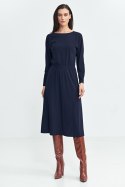 Sukienka z gumką w pasie S259 Navy - Nife - 38 Sukienka z gumką w pasie S259 Navy - Nife - 38