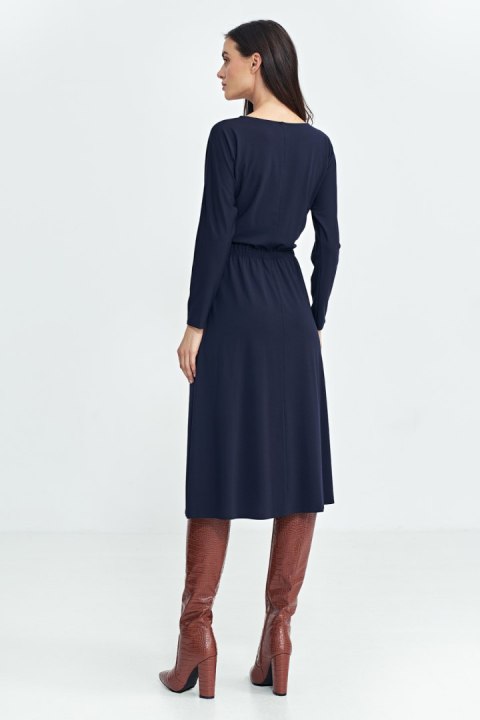 Sukienka z gumką w pasie S259 Navy - Nife - 38 Sukienka z gumką w pasie S259 Navy - Nife - 38