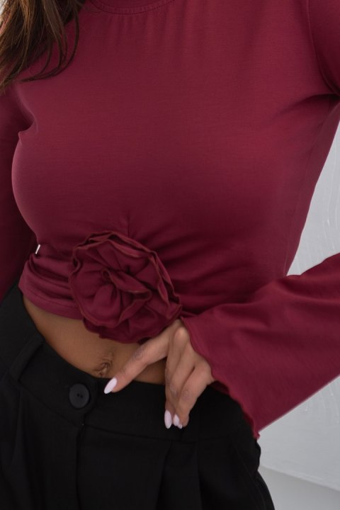 Bordowa bluzka z różą ROSE Bordowa bluzka z różą ROSE